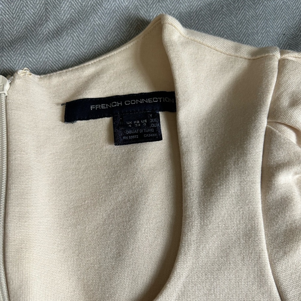 Cream to the knee cream French connection dress. Wore once for headshots.